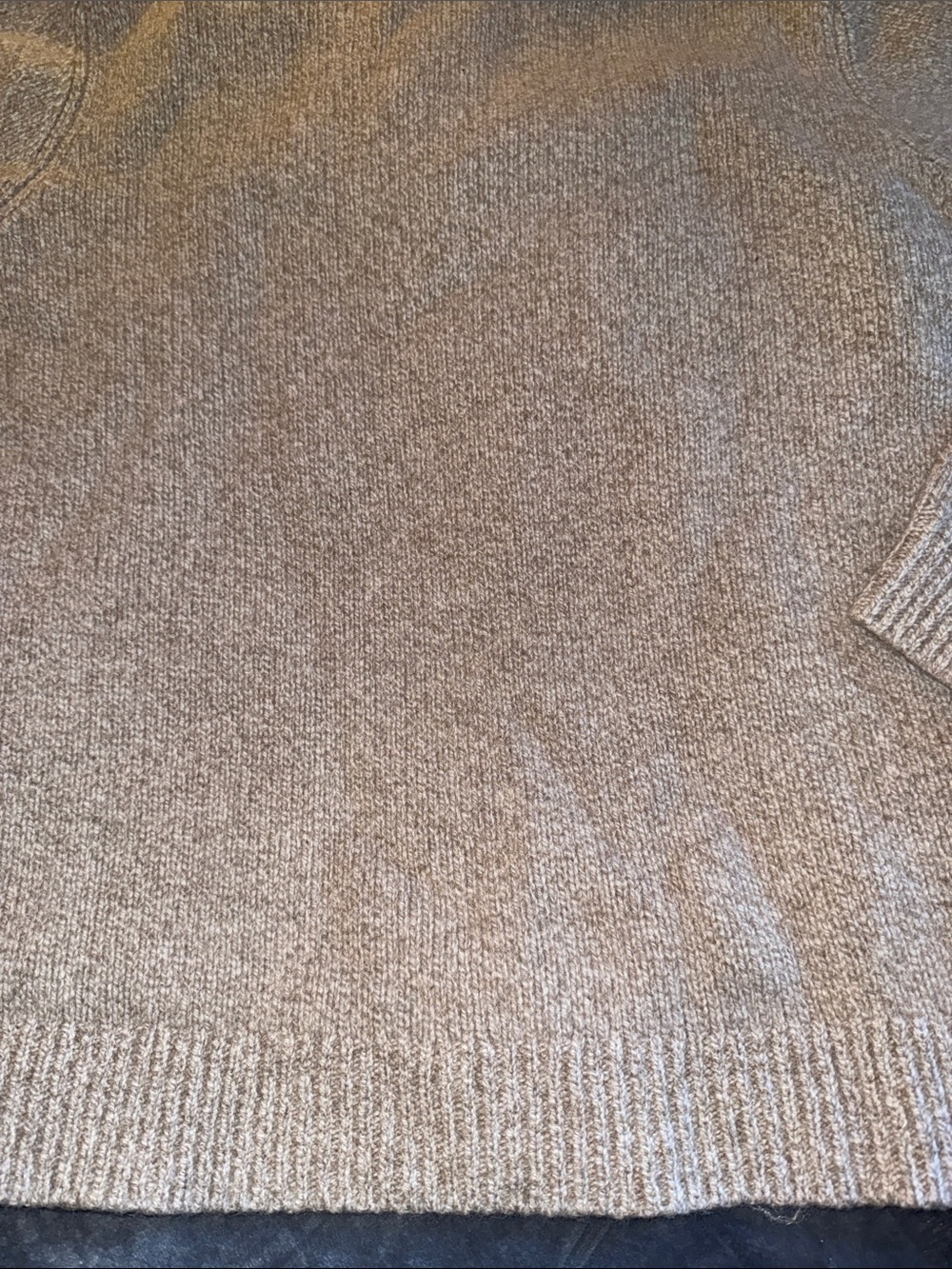 L.L. Bean Men's Taupe Crewneck Henley Sweater with Button Placket - Picture 7 of 7
